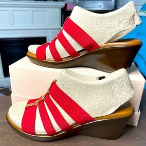 NWT Red Strap Wedge